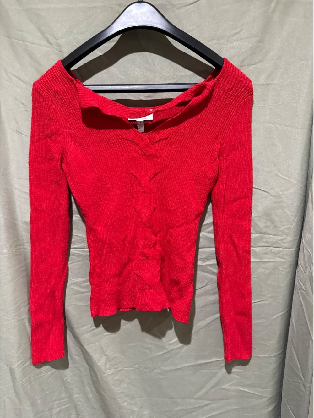 Sofia by Sofia Vergara Red Long Sleeve Knit Top [COPY]